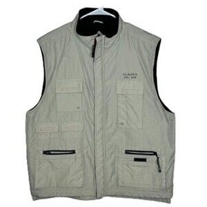 Arctic Image Nylon Fleece LIned Outdoor Utility Vest Mens L Alaska Warm Hiking